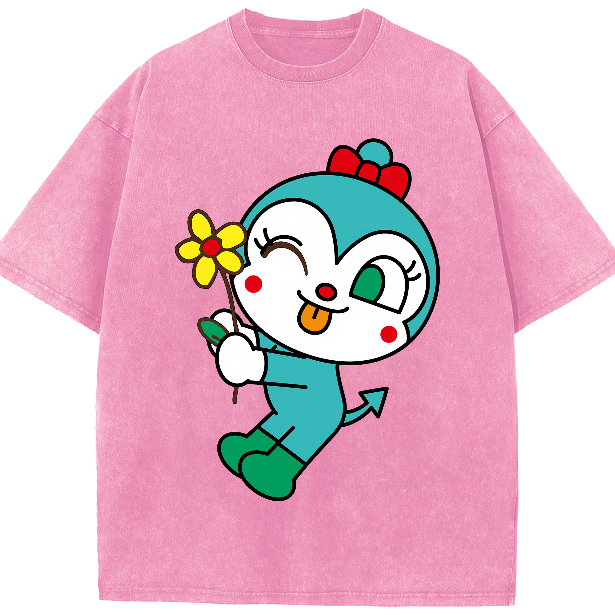 （画像用） アンパンマン Anpanman 綿100% ヴィンテージ風 半袖Tシャツ（フロントプリント）